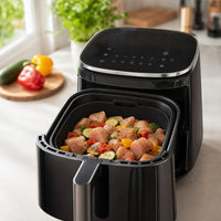 Cocinando alimentos con el molde de silicona en el air fryer