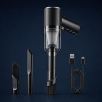 Aspiradora inalámbrica 120W con sus accesorios y cable de carga USB