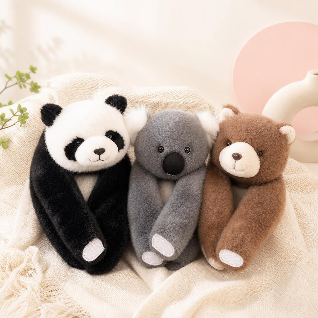 Peluches de brazos largos panda, koala y oso, suaves y abrazables