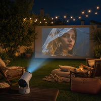 Proyector usado para cine al aire libre